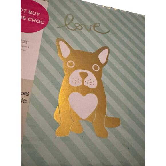 Dog-Themed Scrapbook Album 12x12 Gold Foil Puppy “Love” Design 30 Pages New - Picture 3 of 5